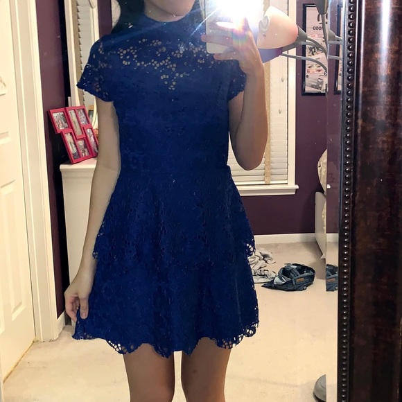 Royal Blue Lace Dress - Picture 2 of 3